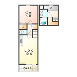 石津川駅 徒歩9分 2階の物件間取画像